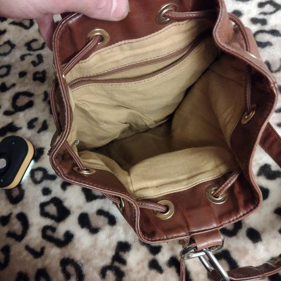 Vintage Leather Backpack Purse - Picture 3 of 3